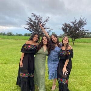 ASOS Black Dress with Colorful Floral Embroidery